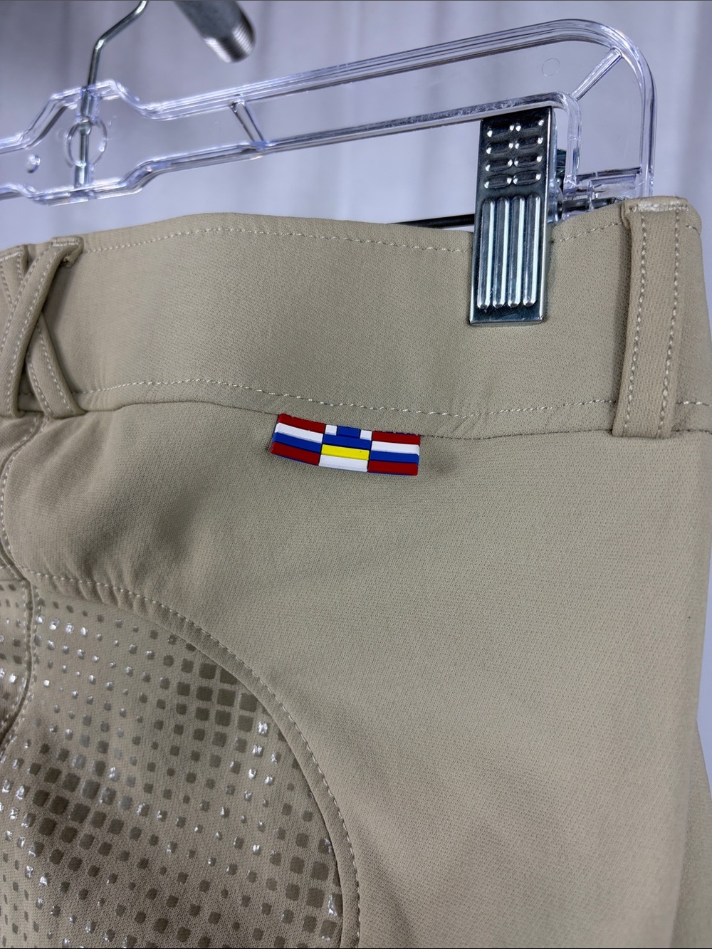 Horze Women’s Silicone Full Seat Equestrian Riding Breeches in Beige/Tan. - Picture 7 of 9